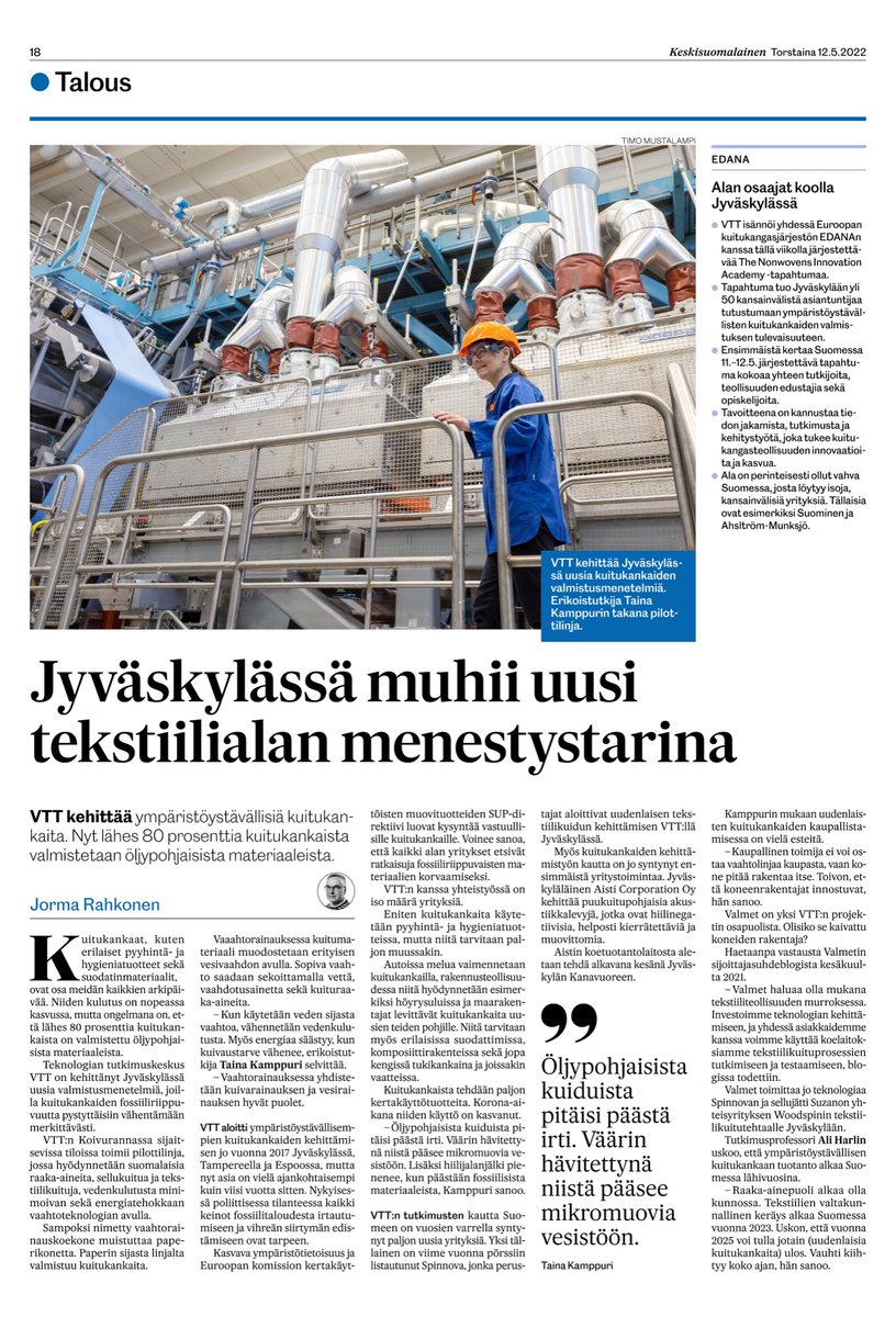 Kierrätystä kuitukankaisiin