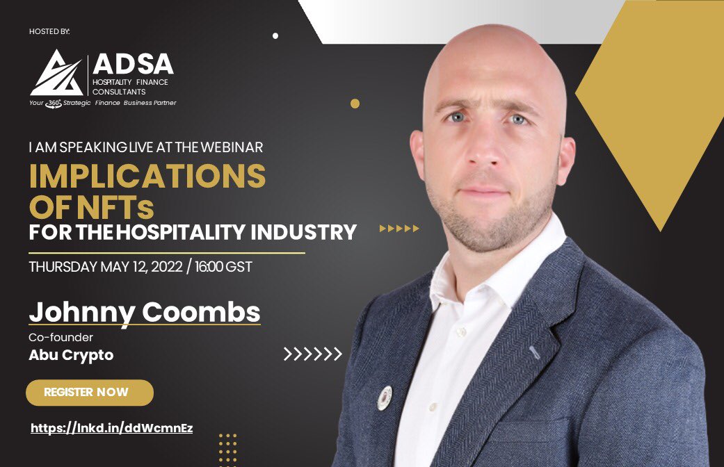AbuCryptoNFT (@abucryptonft) on Twitter photo Implications of NFTs for the Hospitality Industry! 
Hear #AbuCrypto Dev speak later today!
lnkd.in/dg_7-abJ Implications of NFTs for the Hospitality Industry! 
Hear #AbuCrypto Dev speak later today!
lnkd.in/dg_7-abJ