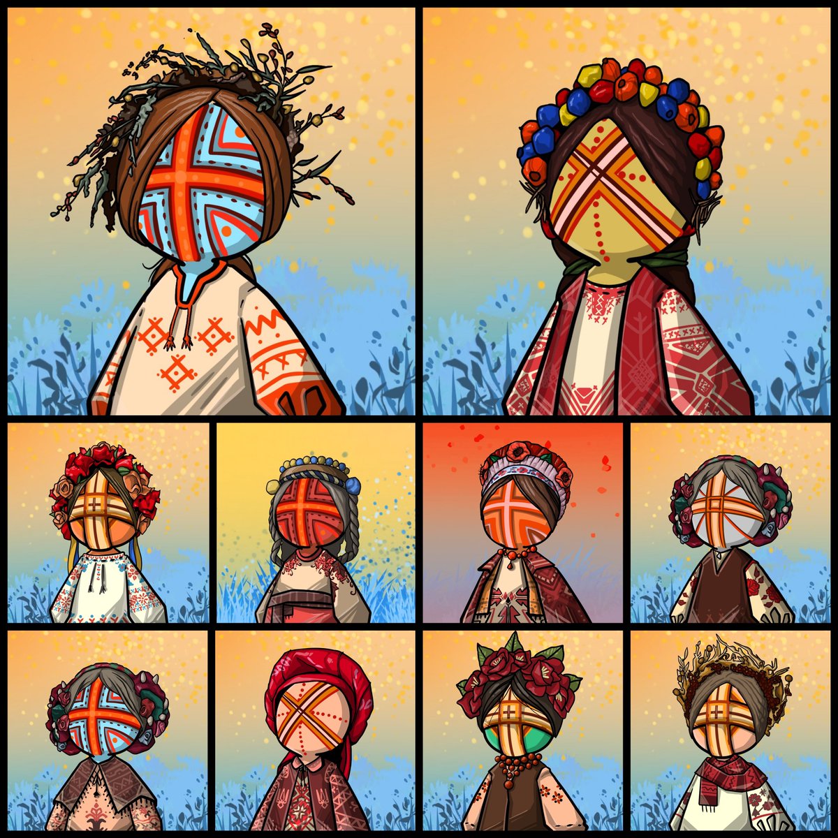 @keri_nft_artist <a href="/Degentraland/">Degentraland</a> <a href="/Soul_of_Ukraine/">Soul Of Ukraine 🇺🇦</a>! 100% goes to Ukraine through the contract - waterproof. Founders are from Ukraine, same team as <a href="/Hodlers_NFT/">Crypto Hodlers 🇺🇦</a> . 💙💛🕊

The nfts features Motanka dolls with clothes from all the regions in Ukraine. 

Mint's only 0.03 Eth, supply 5000 NFTs.
soulofukraine.io