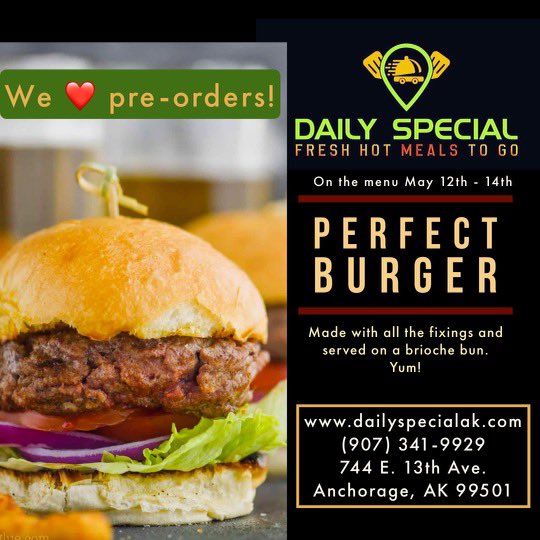 DailySpecialAk's tweet photo. This week at the Daily Special!  Available for pickup and delivery Thursday-Saturday, 4-9pm  https://t.co/nNQOTkbZIj https://t.co/nARkeWJRtg