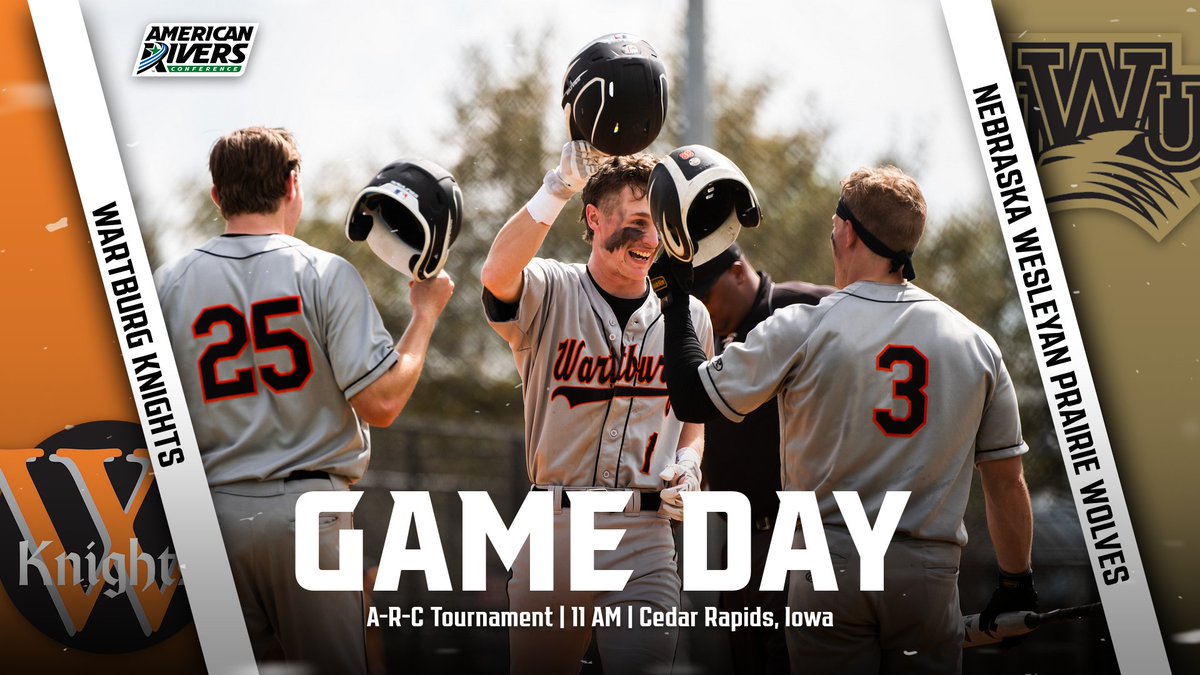 GAME DAY!!⚾️

@WartbrgBaseball opens the A-R-C Tournament today against Nebraska Wesleyan University! First pitch is set for 11 a.m. at Veterans Memorial Stadium

📺bit.ly/3w5uveb

📊bit.ly/3PqVKYq

#GoKnights