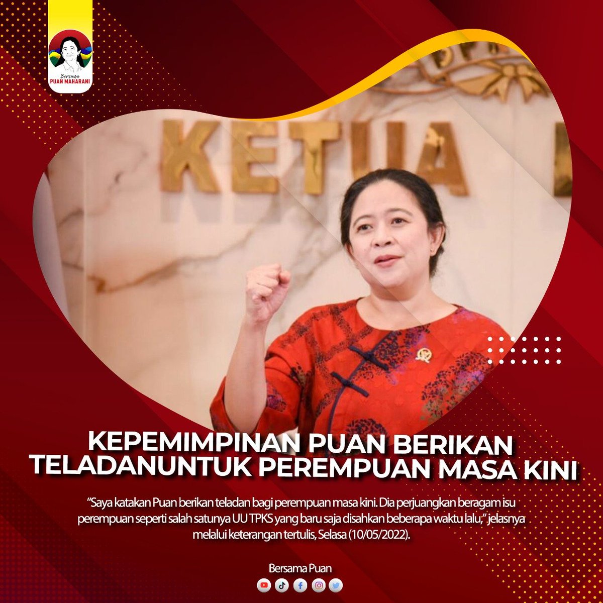Adityaa237's tweet photo. Kinerja dan kepemimpinan puan selama ini mmg layak dijadikan teladan bagi perempuan2 hebat👍
Puan Pemimpin Bangsa https://t.co/GO8EiXvuxk