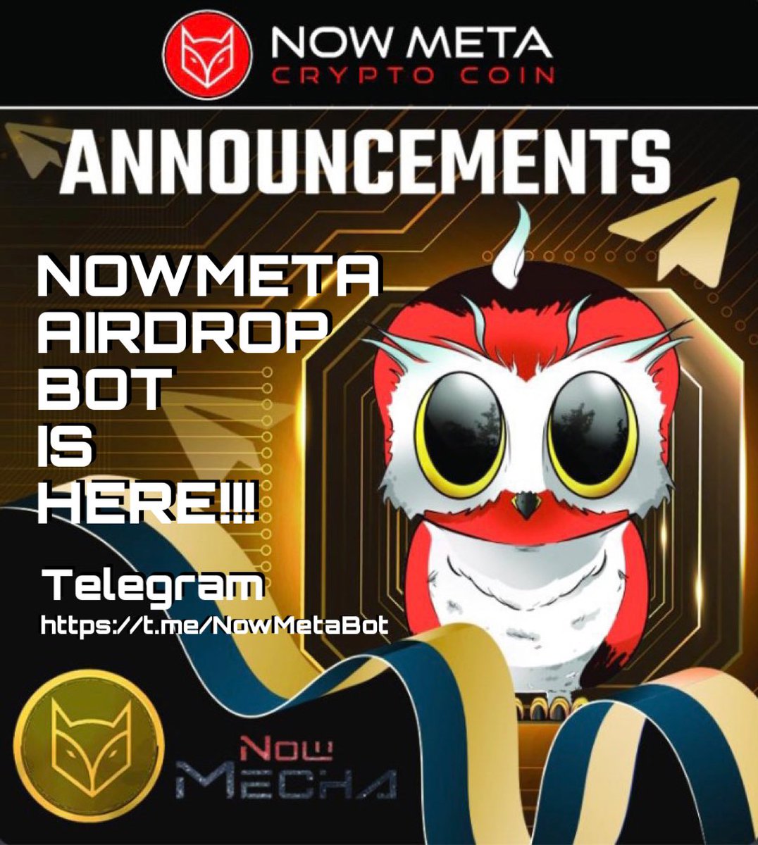 NOWMETA AIRDROP GIVEAWAY!!! NOWMETA will airdrop 10 luck winners! We will giveaway 10 Trillion NOWMETA TOKENS. Join our Telegram Group @https://t.me/NOWMETA comment telegram handle and MetaMask wallet. 1 Trillion Tokens to 10 lucky winners. Ready, Set, GO!!! #NOWMETA #NETERVERSE