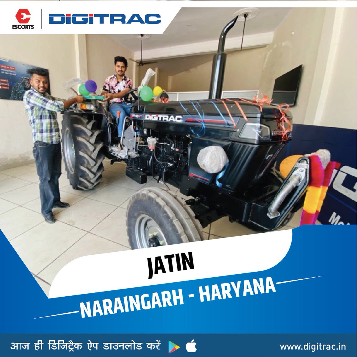 EscortsDigitrac's tweet image. नारायणगढ़ (हरियाणा) के श्री जतिन जी ने अपनाया डिजिट्रैक ट्रैक्टर। इनके इस उपलब्धि पर डिजिट्रैक परिवार की ओर से हार्दिक शुभकामनाएं।
Android: goo.gl/PLdah5
IOS: apple.co/2HfQHt
#happycustomer #OnlineTractor #safehomedelivery #Digitrac