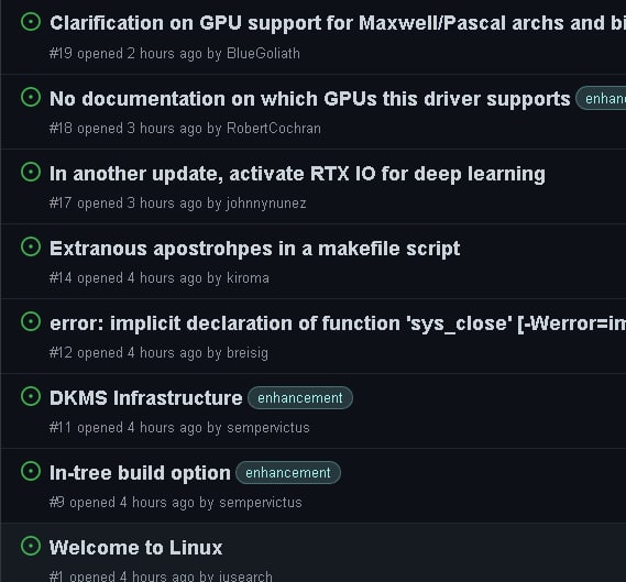 vegnuli's tweet photo. ¡Razones por las que NVIDIA es tan dulce ahora con Linux! HOY LANZADAS FUENTES DE MÓDULOS https://t.co/r0o1U4b6CH https://t.co/DttWrFceBf