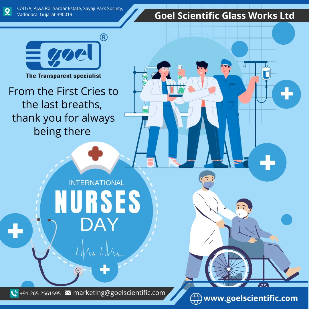 GlassScientific's tweet photo. From the first cries to the last breaths thank you for always being there โค๏ธ๐
#InternationalNursesDay #goelscientific #industrialglassware #scientificglassequipment #kilolab #pilotplants #laboratoryglassware #pharmaceuticalglassware #customglassware #processplants https://t.co/Dfvz1zcDp2