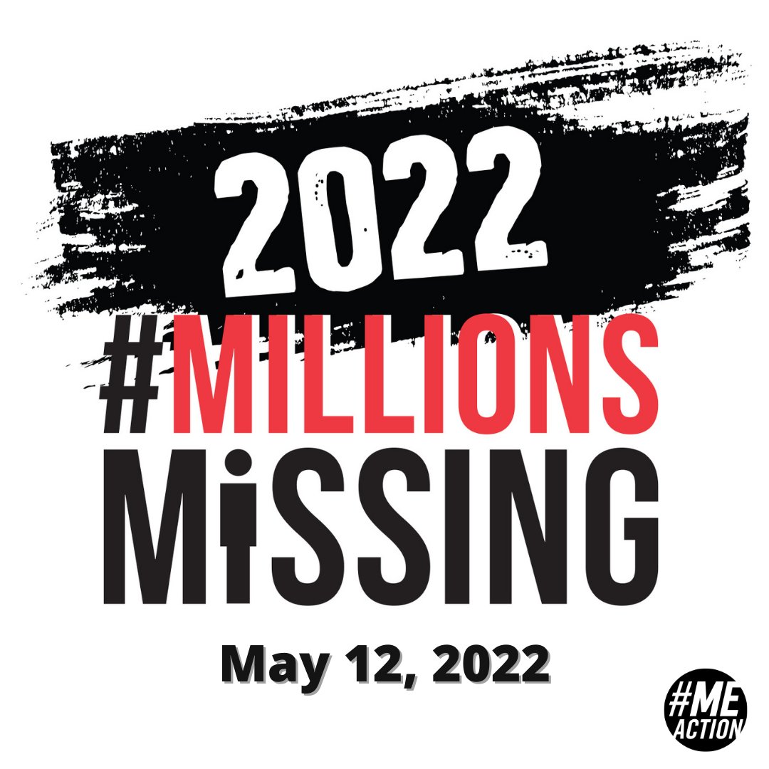 MEActNet's tweet photo. #MillionsMissing May 2022 begins! Share your stories. Tag @meactnet &amp; use the hashtag #MillionsMissing. 

Everything you need: https://t.co/SEg0pHRT4F

#pwME #MyalgicEncephalomyelitis #MECFS #LongCovid #HealthEquity #Activism #DisabilityJustice  #ChronicIllness https://t.co/7rlBaKQfRx