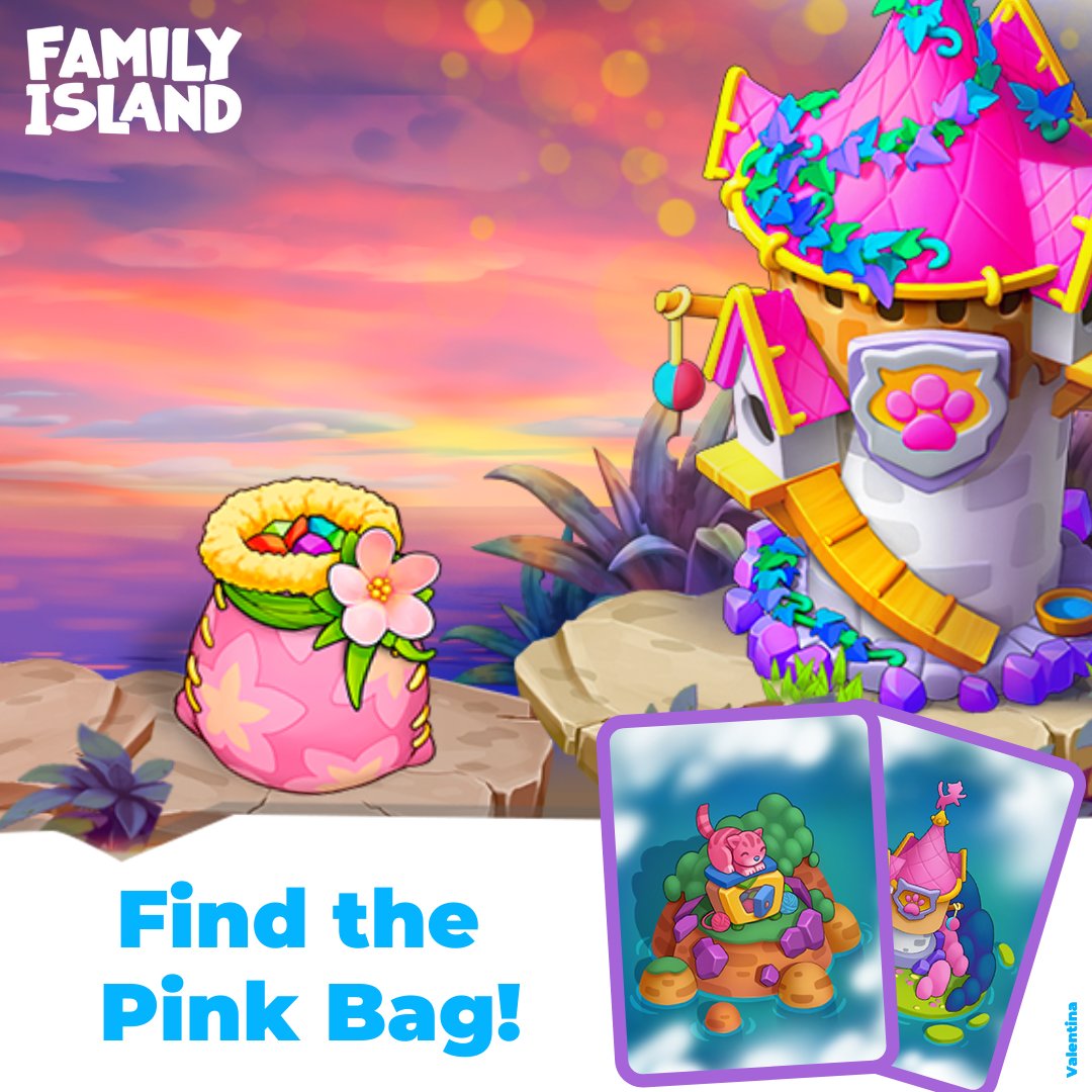 Family Island【公式】 on Twitter "＃休暇島 のピンク袋や特別なプレゼントなど、ここに共有しましょう！🥰 https