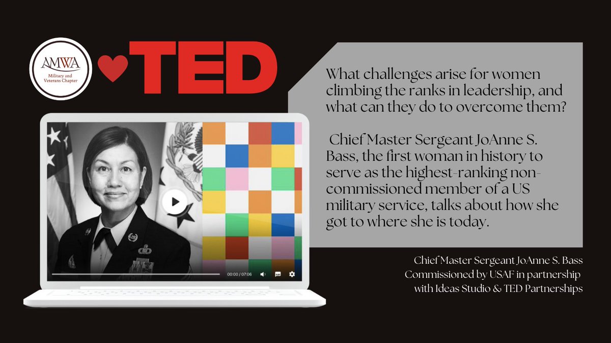 Military and Veterans AMWA (@amwa_military) on Twitter photo Thursday Talks: What challenges arise for women climbing the ranks in leadership, and what can they do to overcome them?
ted.com/talks/joanne_s…
<a href="/AMWADoctors/">AMWA Doctors</a> #FemaleMilDocs #TEDtalks #ThursdayThoughts Thursday Talks: What challenges arise for women climbing the ranks in leadership, and what can they do to overcome them?
ted.com/talks/joanne_s…
<a href="/AMWADoctors/">AMWA Doctors</a> #FemaleMilDocs #TEDtalks #ThursdayThoughts