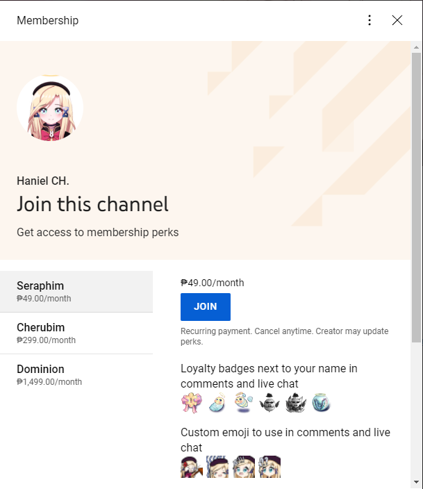 Haniel_CLP's tweet photo. I'll be officially opening Memberships Stream in my channel soon!!!! In the meantime, here is the preview of the Membership info!!
Will be announcing the waiting room soon! Thank you to everyone who made this possible! <3333
#HaniLIVE #Vtuber https://t.co/nmWEPZpRlf
