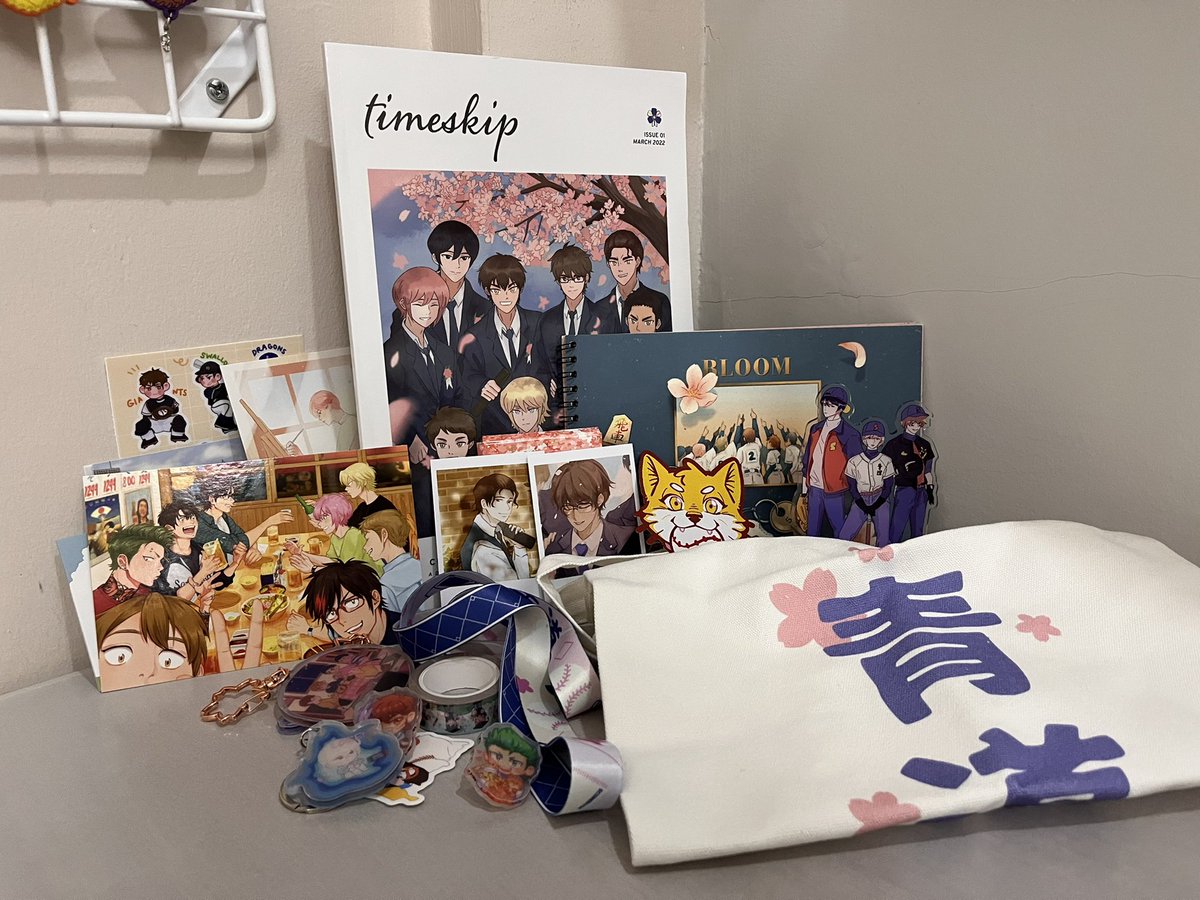 takigawacy's tweet photo. my @TimeskipZine bundle finally came home 🥹 i am infinitely grateful to have worked on this project with all these amazing creators. thank you to everyone who made this zine a success 🌸 https://t.co/M0kuEWSVvc