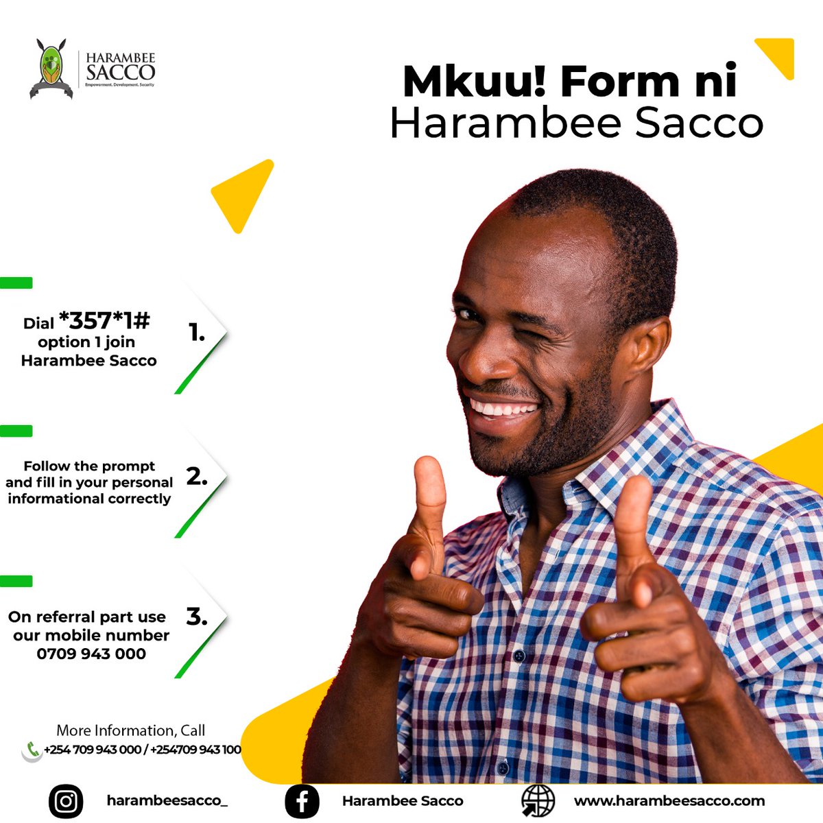 HarambeeDTSACCO's tweet photo. Why miss out on amazing products and services from harambee sacco???Don't be left out.....!!!!
Dial *357*1# to join.
#jijengenaharambeesacco
#mtejakwanza
#anyonecanjoin https://t.co/xnRYMkZ7IV