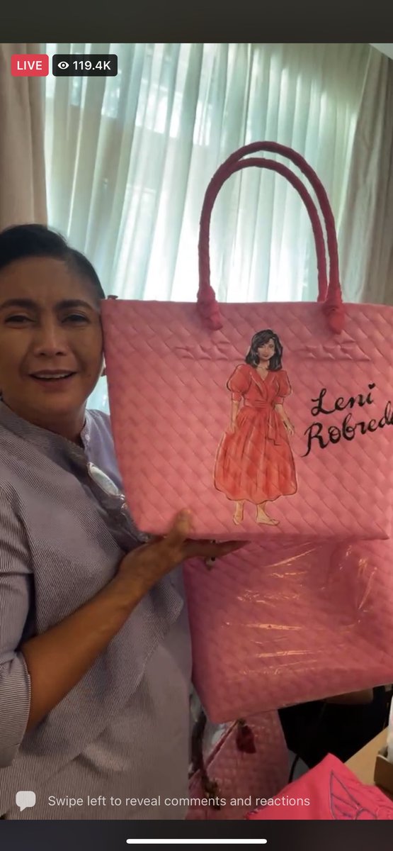 maracepeda's tweet photo. VP Leni Robredo now live on Facebook to share the many gifts, paintings, illustrations, even religious images that her supporters have given to her during the campaign period. She says most were handed to her during sorties and rallies. She plans to archive them. @rapplerdotcom https://t.co/rUA9pwumDF