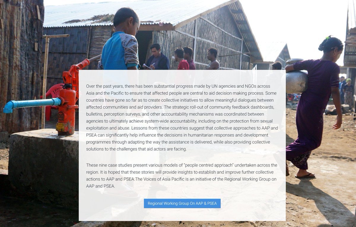 OCHAAsiaPac's tweet photo. 📣PUBLISHED: Lessons & Outcomes on Aid Accountability looks at collective approaches to accountability to affected people (#AAP) & protection from sexual exploitation & abuse (#PSEA) in 9 #AsiaPac countries.
Online Report▶️https://t.co/g7Mc3OjUBn
#HNPW #HNPW2022 #AccountableAid https://t.co/fcxKQZnAjJ