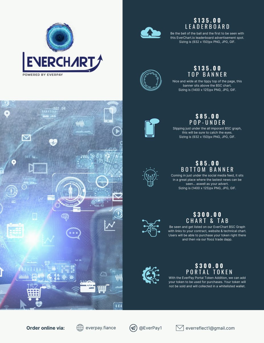 EverReflectTic1's tweet image. Ever pay portal! For a reasonable price, advertise your project!! Different banners available! Make them stand out on ever chart!  👀 Make sure you check them out!🔥
everchart.io
everconnected.io

#EverChart #BSCGems #BNBswap #EverReflect #EVRF @EVRFTribe