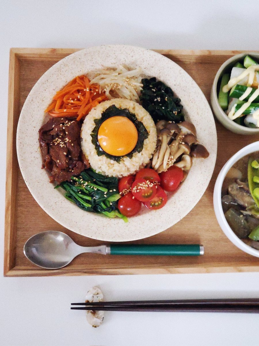 maronmarrondog's tweet photo. 野菜もりもりとれてお腹いっぱいになれるビビンバ、とてもよき🇰🇷 https://t.co/YoRaKTPcGt