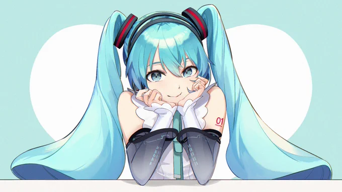 さどさんさんの超絶キュートなミクさん!(≧∇≦)💕にこやかに見つめる様が可愛いですね、いいことありそう♡【https://t.co/5isskwxosP】 #piapro #初音ミク 