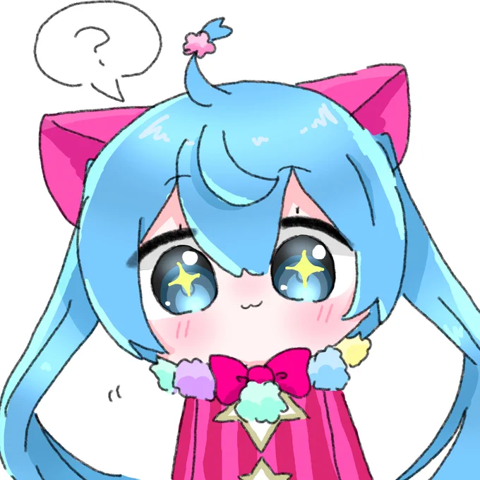 バクハァさんの ワンダーランズ×ショウタイムのミクさん!とても良い表情ですね、「?」とあわせていい味出してます…!(`・ω・')b【https://t.co/5519YdfBFw】 #piapro #初音ミク 