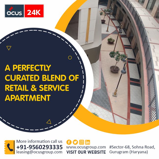 ocus_group's tweet image. OCUS-24K | A PERFECTLY CURATED BLEND OF RETAIL &amp;amp; SERVICE APARTMENT 
#mall #retail shops #office spaces #service apartments #multiplex #real estate #purchase #booking #sale #leasing #Sector 68, Sohna Road, Gurugram #leasing@ocusgroup.com #www.ocusgroup.com #+91-9560293335