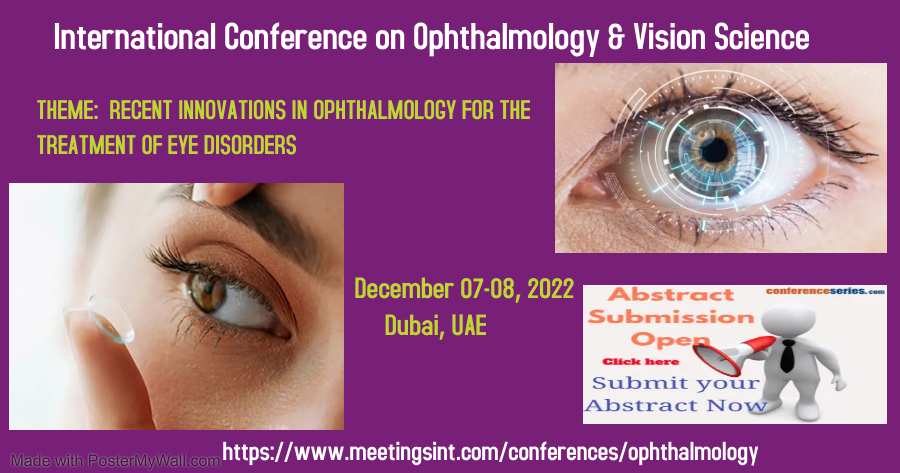 MeetingsInt's tweet photo. Meetings International gladly invites worldwide experts for "International Conference on #Ophthalmology & vision Research" which is scheduled during #December07_08,2022 #Dubai_UAE.
#Ophthalmology_Conference #Vision_Science #Ophthalmology_Event #Ophthalmology_Vision_Science_2022 https://t.co/Bscdvqz6lb