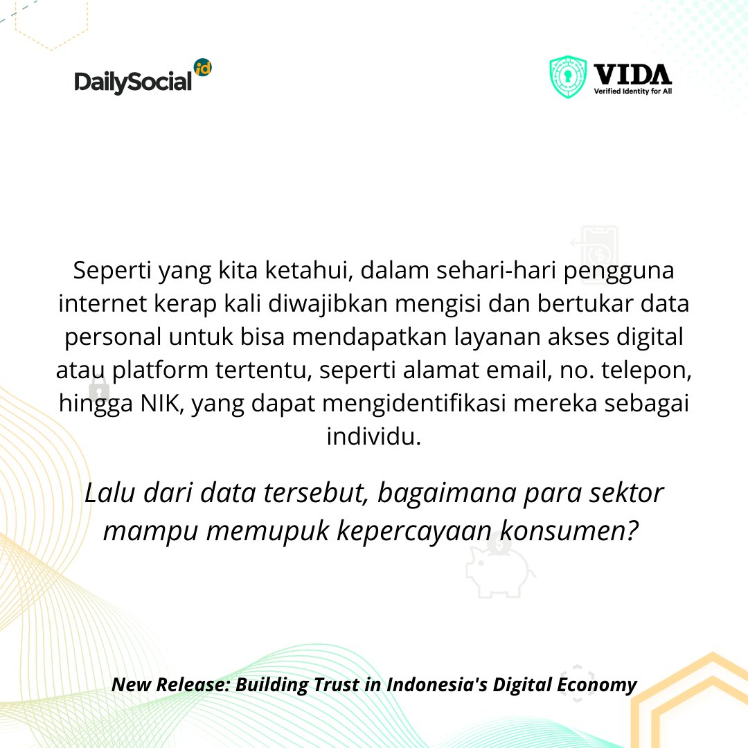 dailysocial's tweet photo. Mengulik pentingnya dan manfaat memupuk kepercayaan digital hingga kepercayaan pada ekonomi digital Indonesia.
Unduh reportnya di sini: https://t.co/hybVpKFpq6
#DSResearch #DSStartup #StartupIsLife #StartupIndonesia #DigitalTrust #VIDA #VIDASpeedScaleSecure #VIDAAmanNyaman https://t.co/fhSflQXgI5