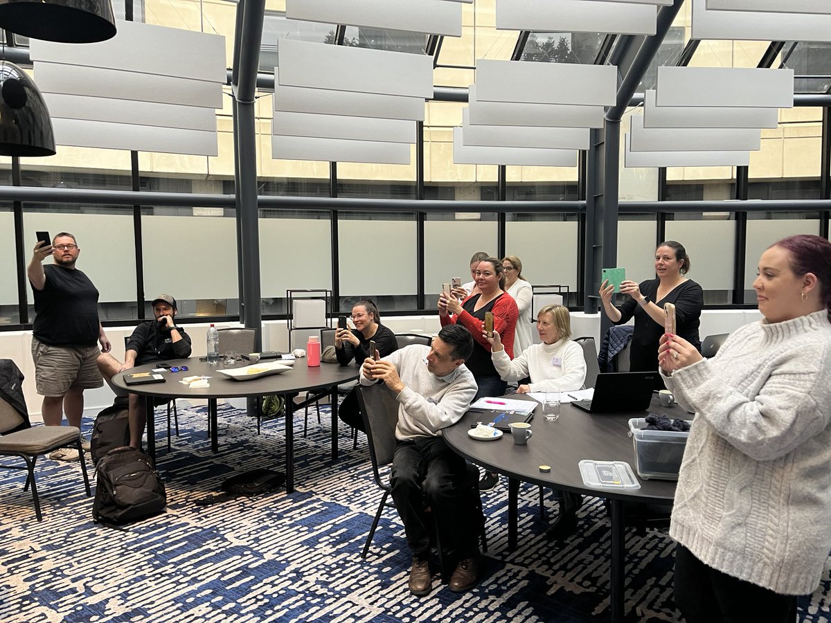 delaneysw's tweet photo. Finishing a full day of #ChemEd prof learning with #OutOfField science teachers with a bang (off camera). See if you can pick the one teacher who has done the mini thermite demo before 🤣. #SMSI @DeakinArtsEd https://t.co/EJblaE4wB8