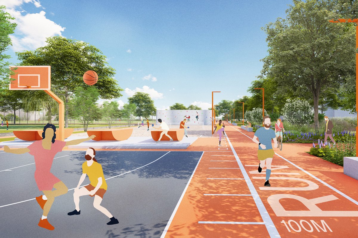 In conjunction with the <a href="/GemeenteDenHaag/">Gemeente Den Haag</a>,  <a href="/LOLA_landscape/">LOLA</a> developed scenarios a future-proof #Escamp #sports #complex. Goal is enhancing connectivity and community access, while encouraging a healthy lifestyle. #sportspark #landscapedesign

Read more: lola.land/project/sportp…
