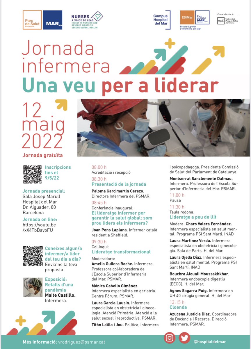 Hospital del Mar (@hospitaldelmar) on Twitter photo Tot a punt per començar la Jornada “Una veu per a liderar” amb motiu del #DiaInternacionalDeLaInfermera. 
També en streaming! 
👉🏻youtu.be/xX4TbBavoFU
#IND2022 #InfermeraMAR Tot a punt per començar la Jornada “Una veu per a liderar” amb motiu del #DiaInternacionalDeLaInfermera. 
També en streaming! 
👉🏻youtu.be/xX4TbBavoFU
#IND2022 #InfermeraMAR