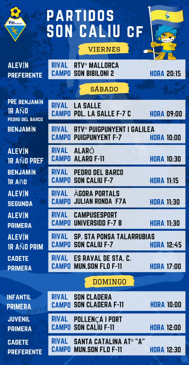 Ven a animarnos. Partidos del fin de semana de los #Yellowarriors ⚽️🇺🇦