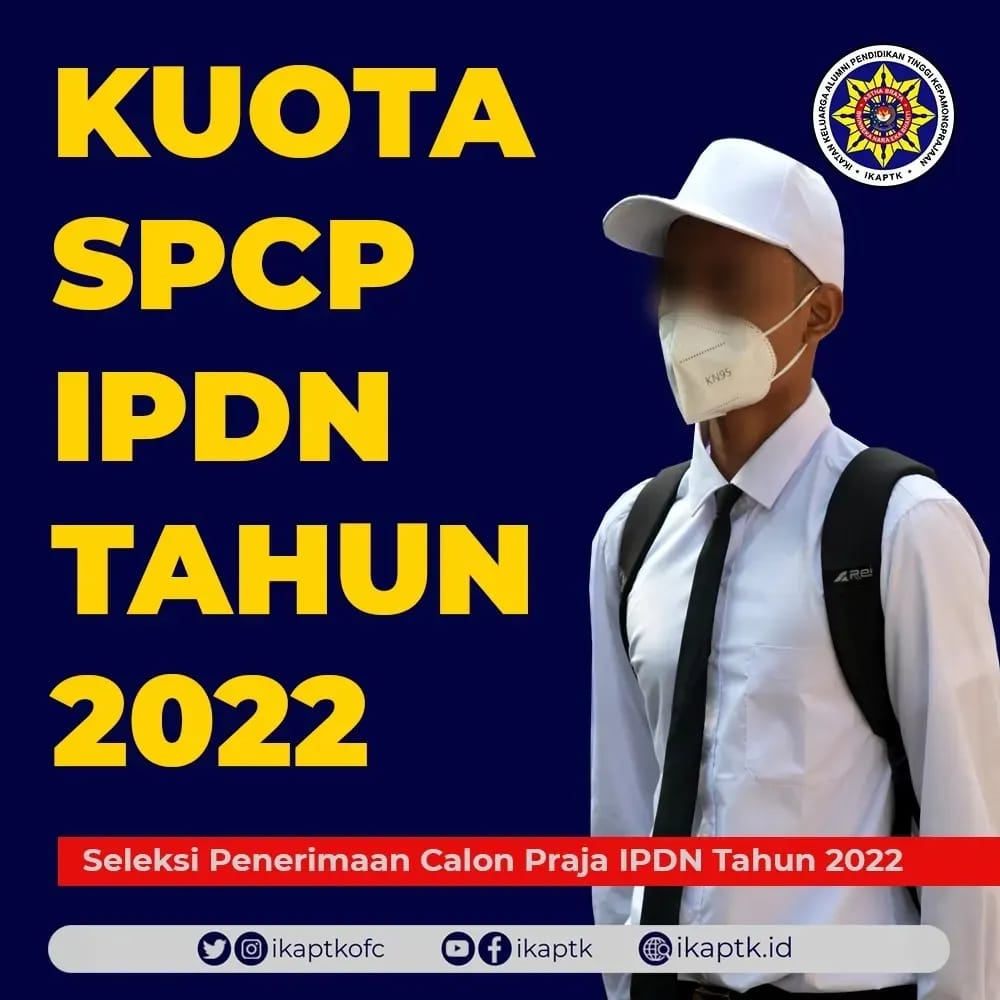 ikaptkid's tweet photo. Berikut kuota pendaftaran SPCP IPDN Tahun 2022. 

Adakah follower Purnamin yang mendaftar tahun ini? Atau adakah anak, adik atau keponakan kaks yang mendaftar IPDN tahun ini? Purnamin doakan lancar dan sukses sampai pelantikan

#ikaptk #pns #asn #praja #purnapraja #apdn #ipdn https://t.co/H4iyf4zpeP