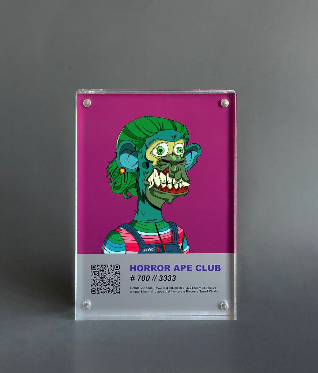 OnchainGambling's tweet photo. Giveaway time! 🎁🎉

Win 1 NFT + a Physical Representation of your NFT you can physically have in your own home!
To Enter ⬇️
Follow @HorrorApes &amp; @MyPhysicalNFT
Like &amp; Retweet ❤️ 🔀
Tag 3 frens that love NFTs 🫂
Winner Picked May 14th!
#NFTGiveaway #HorrorApes  #bnb #bsc #nft https://t.co/RPzjyAOGZp