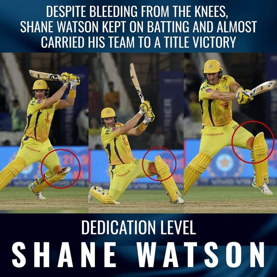 CSKteamFC's tweet image. On this day in 2019 💛 

Dedication Level- Shane Watson 

#WhistlePodu #CSK