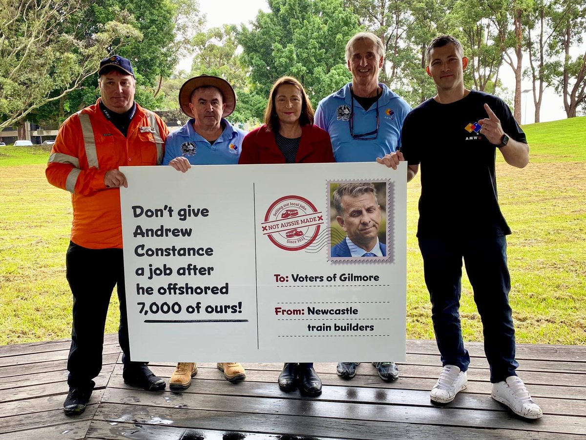 Dave, Shaun and Brett, three train builders from Newcastle, made the trip down to the South Coast to deliver a really important message to local voters today.