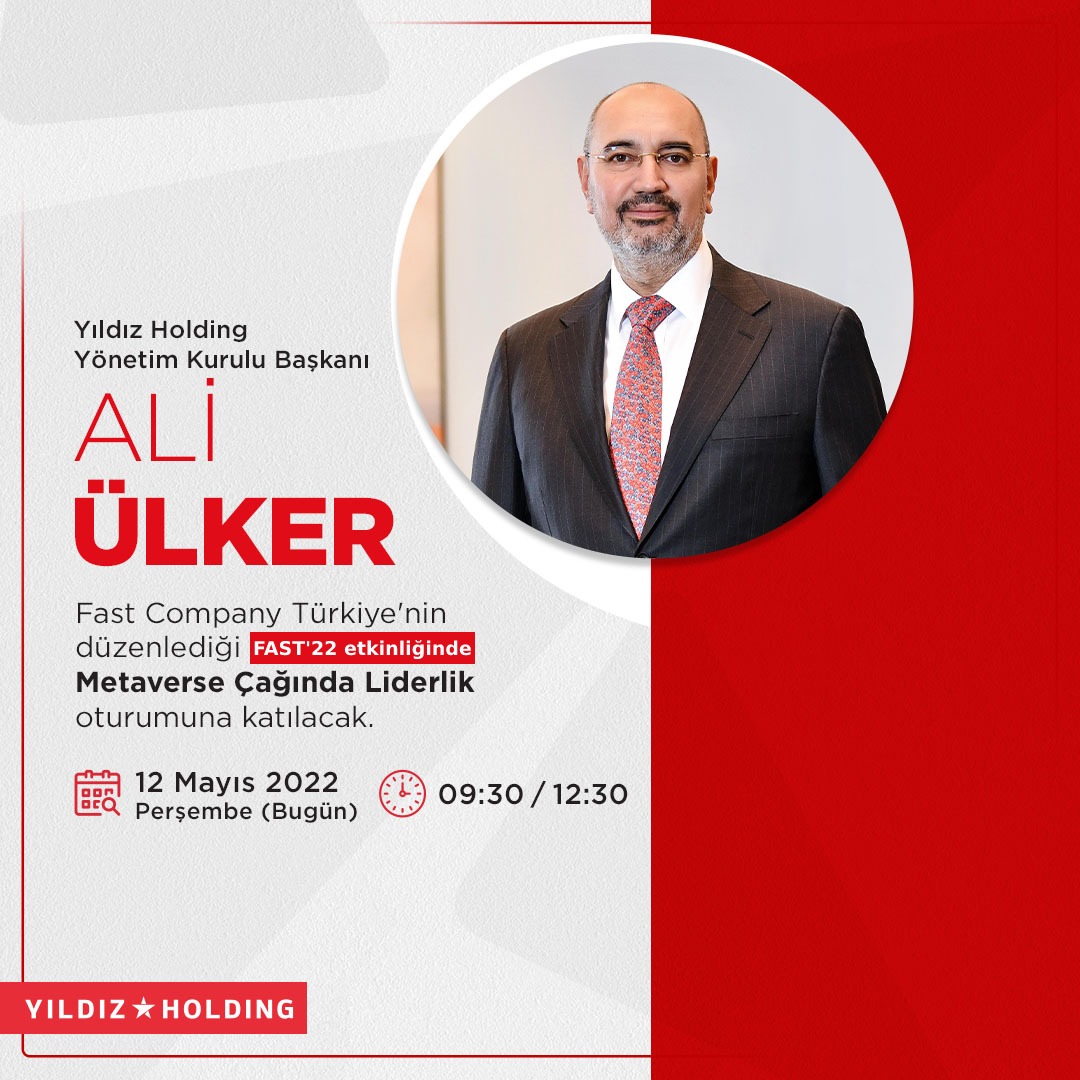 YildizHoldingTR's tweet photo. Yıldız Holding Yönetim Kurulu Başkanı Ali Ülker, Fast Company Türkiye’nin düzenlediği, ‘Dijitalleşme, Yetenek, Organizasyon’ temalı FAST’22 etkinliği kapsamında, ‘Metaverse Çağında Liderlik’ oturumuna konuşmacı olarak katılacak. #YıldızHolding #Fast22 https://t.co/v0HCFSRoZS