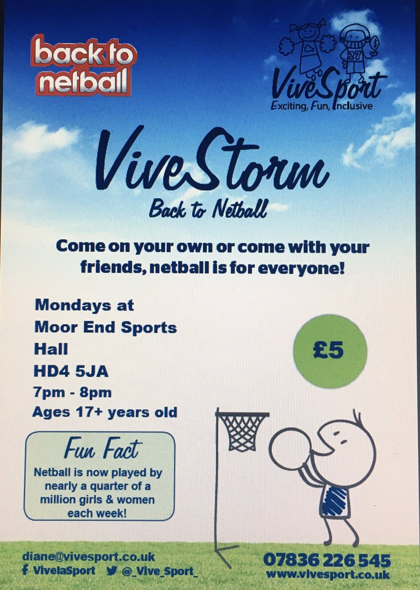 _Vive_Sport_'s tweet photo. We’ve got some FAB #Back2Netball sessions in #Huddersfield & we love to see new faces
Contact us on 07836226545 if you want to know more🏐
•
•
•
#netball #backtonetball #netballinhuddersfield #getactive #fun #playnetball #huddersfieldnetball @EnglandNetball @Netballinwyorks https://t.co/NSBRzMQsmo