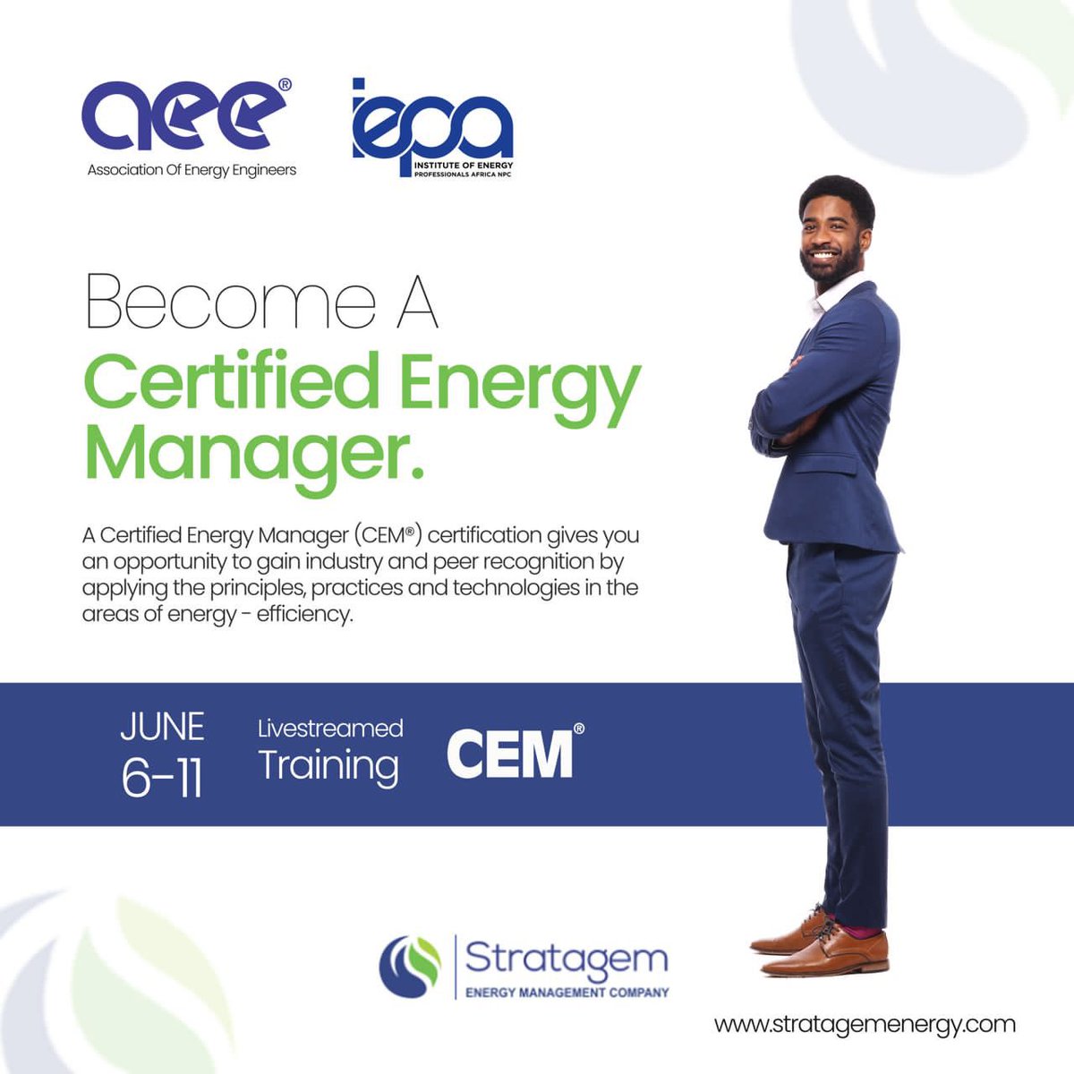 stratagememc's tweet photo. Gaining an industry-recognized certification such as the Certified Energy Manager (CEM®) certification earns it's returns year after year. More and more professionals testify how a CEM has improved their career, improve their salary and their job responsibility

#CEM #AEE #IEPA https://t.co/OPLzgDK8Sk