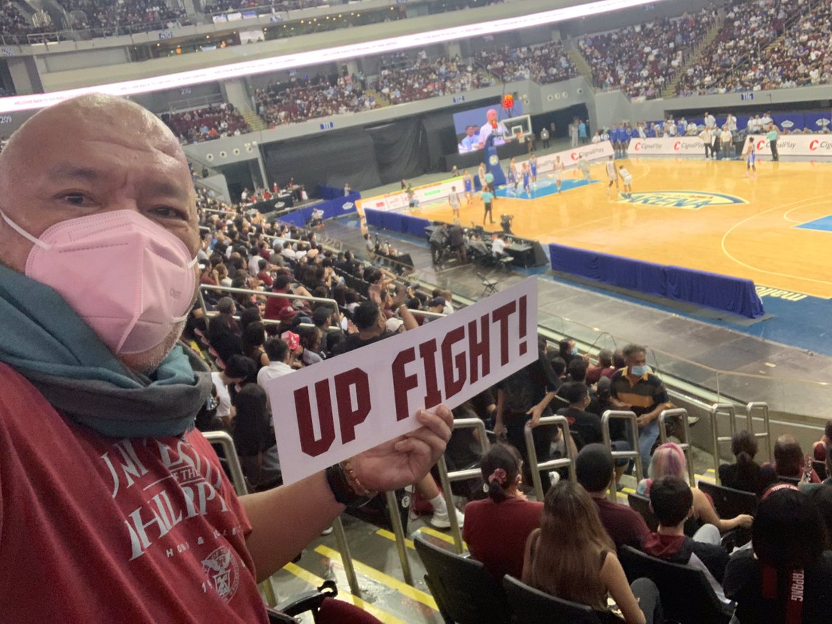 Panawagan po ni UP CHK Dean Francis Diaz para sa lahat ng tagasuporta ng UPMBT. Bukas bilang pagmamahal sa ating koponan at sa UP Nating Mahal na manonood sa MOA magsuot po ng kulay Maroon  para sa mga Atleta ng Bayan.
Let’s support our UP Fighting Maroons #UPFight 😊🙏❤️✊🇵🇭
