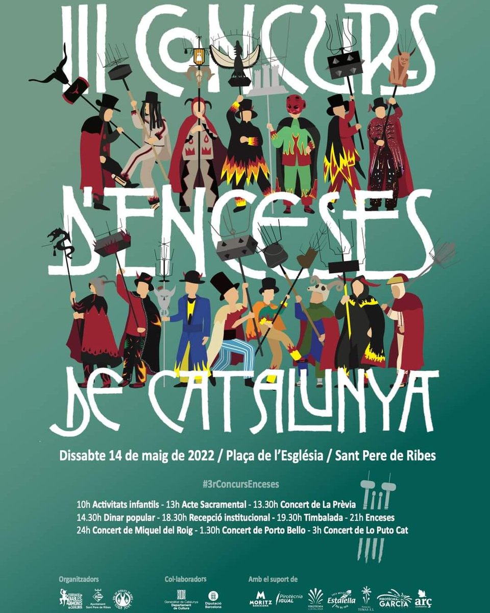 UAFValls's tweet photo. Voleu foc? Doncs el #balldeDiablesdeValls participa, aquest dissabte 14 de maig, en el III Concurs d'Enceses de Catalunya, que aquest any es celebra a la localitat de Sant Pere de Ribes.
Ens hi veiem!
#3rconcursenceses #SPRibes #fddc #diables #diablesicorrefocs #UAFValls https://t.co/nKf2PGbuxO
