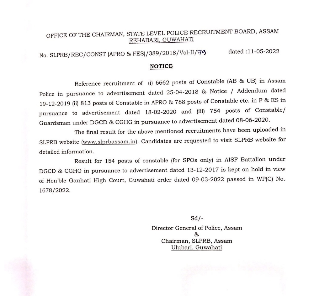 assampolice's tweet photo. Important Update! 

Results are out for the following :

6662 posts of Constable (AB &amp; UB) dtd 25-04-18 &amp; 19-12-19 

813 Constable in APRO &amp; 788 in F&amp;ES dtd 18-02-20

754 Constable/Guardsman under DGCD &amp; CGHG dtd 08-06-20

Visit: https://t.co/8Gj9ngSxrP https://t.co/3uqqh0B8Z7