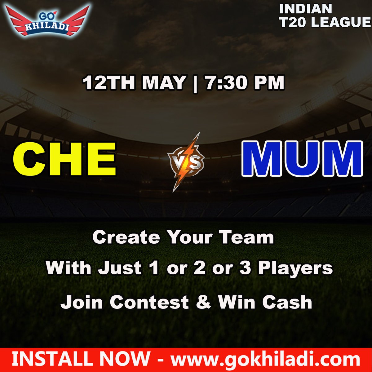 go_khiladi's tweet photo. #IPL2022: It's ️Chennai🆚️Mumbai tonight🏏Make Your Team With Just 1, 2 or 3 Players on #GoKhiladi & win real Money💰
⏩Download the app now & start winning
https://t.co/zd8RXgxn1w
#minifantasy #MIvsCSK #playfantasy #IPL #FantasyCricket #CSKvsMI #CSKvMI https://t.co/IhzoMmxs41