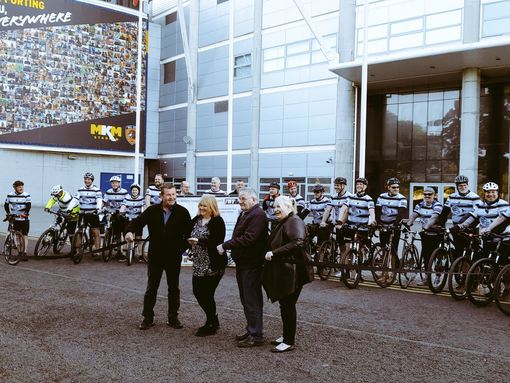 gazzasdad's tweet photo. They're on their way!!  Hull FC ex players set off on the big bike ride to St Helens.  Good luck to everyone, great cause. https://t.co/c7kOVAZfWg