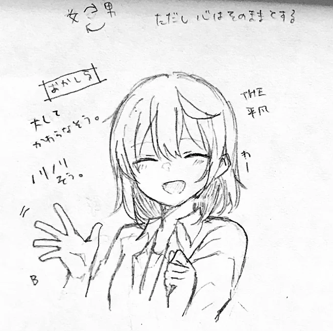 休憩中に思わず描いてた一部。作業に戻ろうね… 