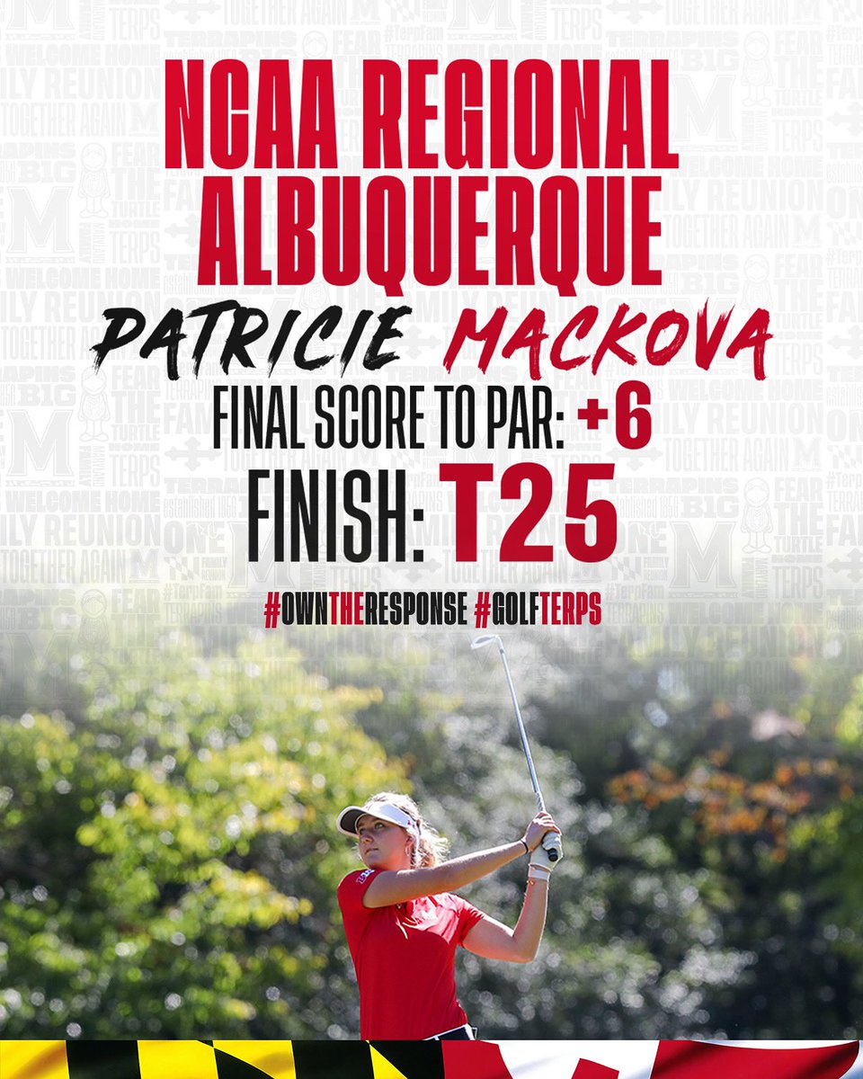 TerpsWGolf's tweet image. Congratulations to Patricie Mackova on a historic sophomore season! It may not have been the results she wanted, but she’ll be back! We have a feeling she's just getting started! 🔥⛳️🏌️🏼‍♀️🐢

#OwnTheResponse #GolfTerps #B1GWGolf #NCAAWGolf