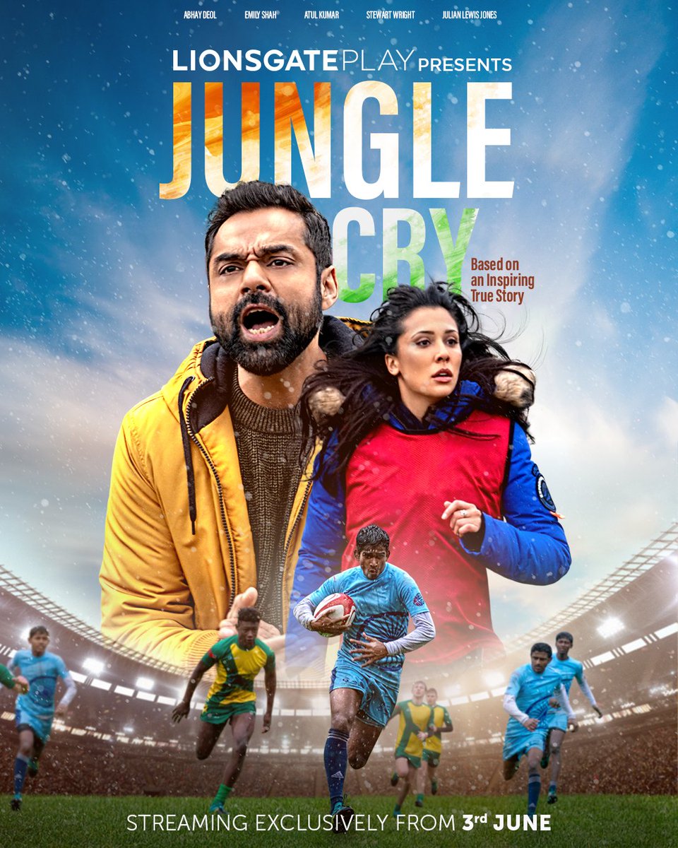 FILMISTAN5's tweet photo. First Look Poster of #JungleCry
Based on Inspiring True Story.
Premieres 3rd June on @lionsgateplayIN
Starring #AbhayDeol #EmilyShah #AtulKumar #StewartWright #JulianLewisJones
@AbhayDeol #LionsGatePlay
@RealEmShah @stewartwright74 @atulkumartct @b_shabbir @Junglecrymovie https://t.co/A0A5VmpqlD