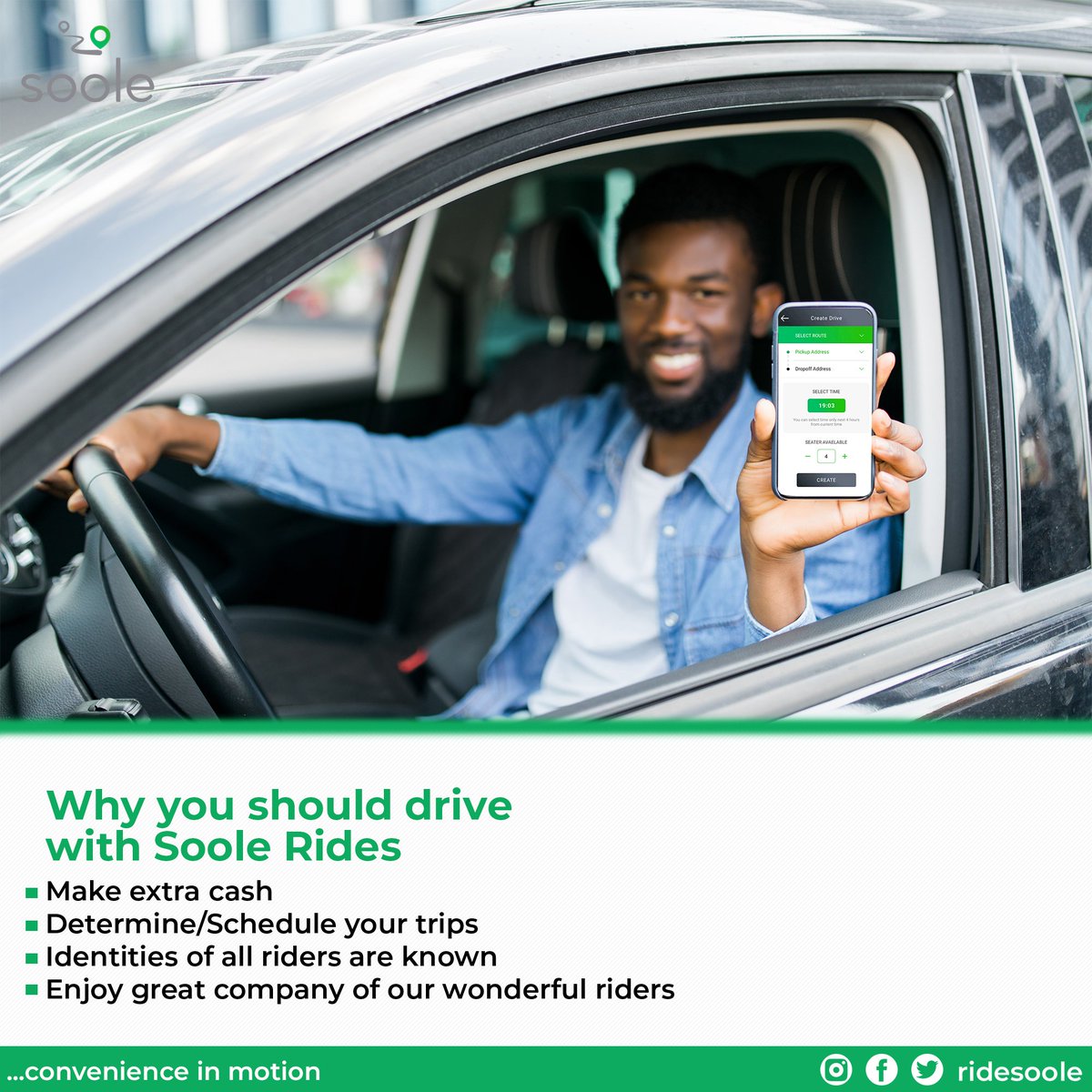 RideSoole's tweet photo. Register with Soole as a driver and start earning big. https://t.co/wkgMNPntmO