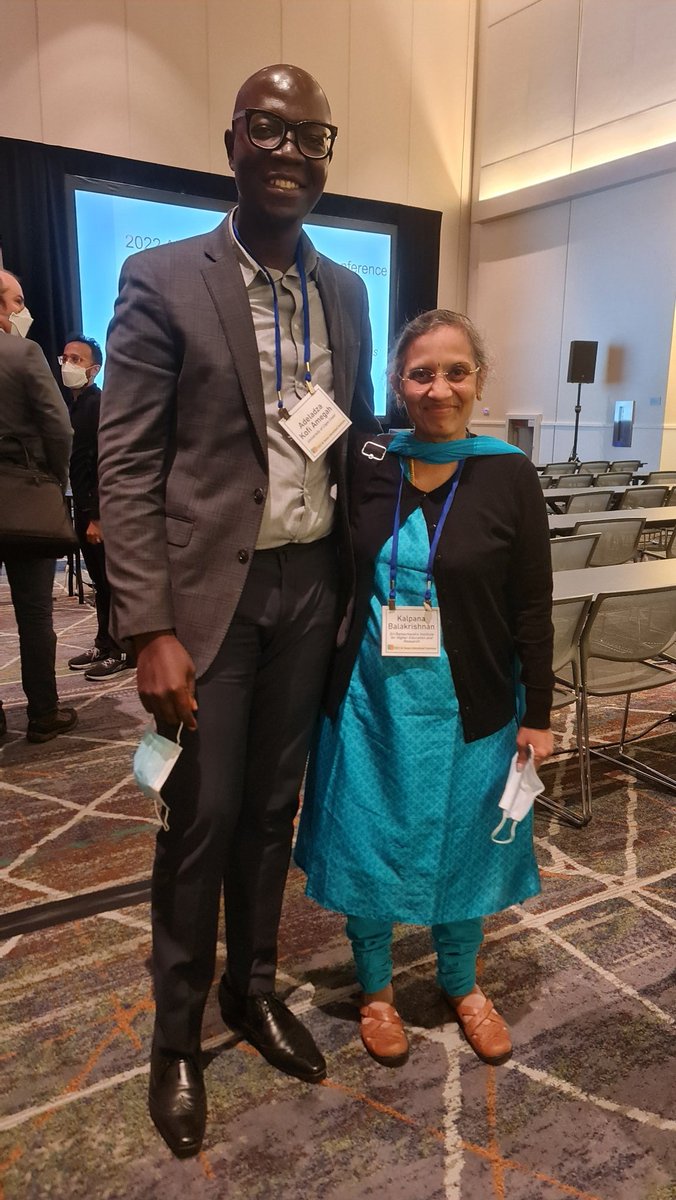 kofiamegah's tweet image. With Prof. Kalpana Balakrishnan at #ASIC2022 meeting in Pasadena, CA. Her plenary talk was great @ISEE_global