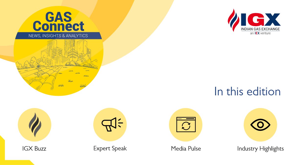 IGX_India_'s tweet photo. May’22 edition of #GasConnect is published!
This issue covers IGX Buzz, Media Pule &amp; much more. Joachim Moxon, LNG Analyst, @ICIS_energy, shares an insightful article on 'Affordability could derail the role of gas in India's energy transition'. 
Read more: https://t.co/Geh60Kg7IN https://t.co/KtQC7V0Syv