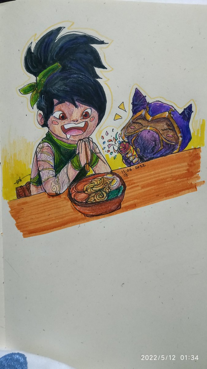 DiMaSexyCarisma's tweet photo. Dibujo para celebrate el aniversario de lanzamiento de una de mis champs favoritas: Akali, la asesina furtiva (alias el minion merde).
Y na', soy feli', desveladas, pero feli'.
#fanart #artoflegends #leagueoflegends  #leagueoflegendsfanart #akali #kenen #ionia #jonia https://t.co/sNn5n96PO1