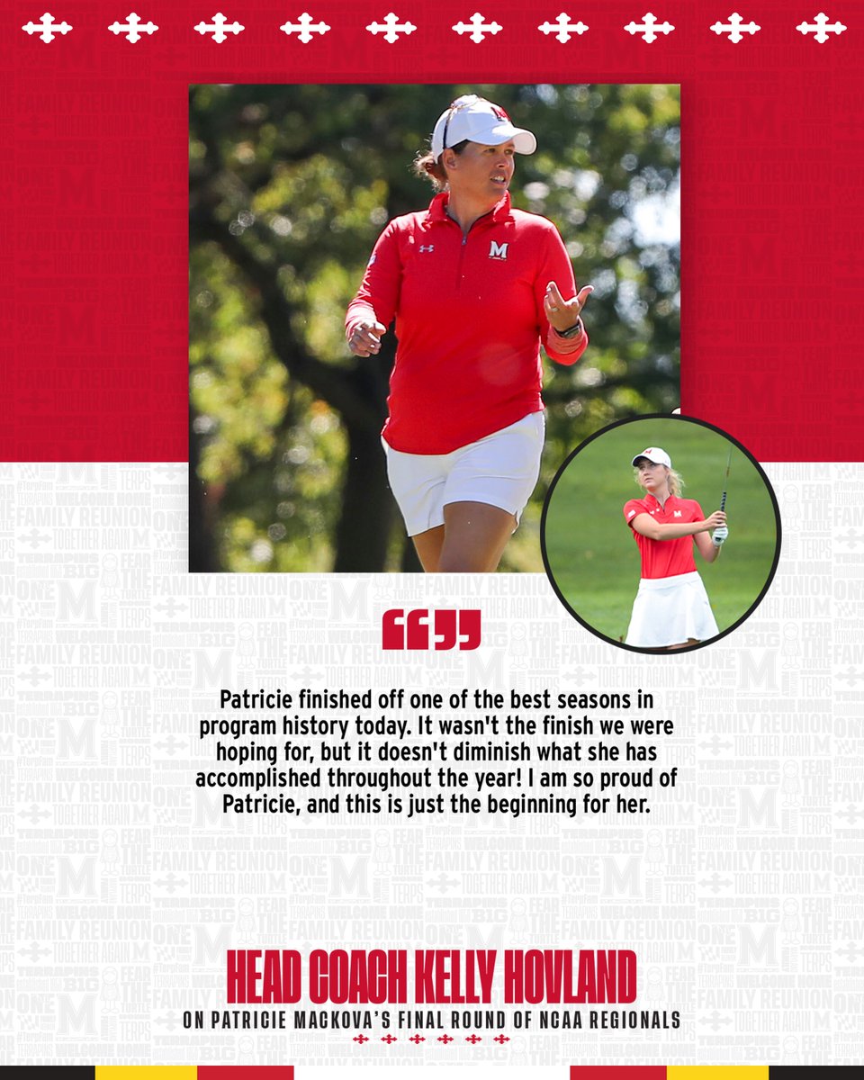 TerpsWGolf's tweet image. Check out head coach @kellyghovland’s final thoughts on Patricie Mackova's week @NCAA Regionals and her historic sophomore season! ⛳️🐢

Recap ➡️ ter.ps/ywn

#OwnTheResponse #GolfTerps #NCAAWGolf #B1GWGolf