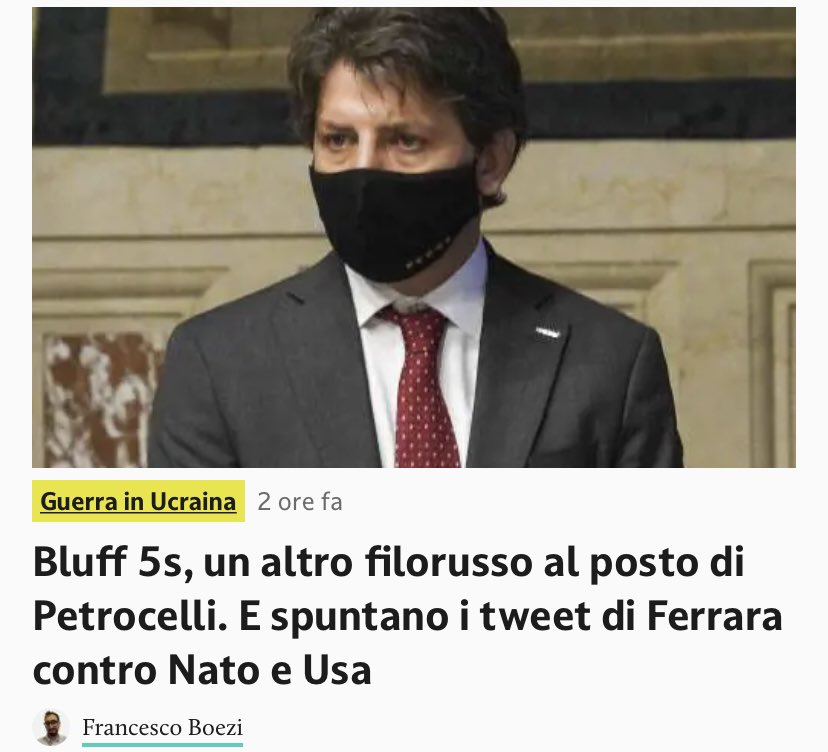 IndiniAndrea's tweet photo. Non solo #Conte non ha ancora espulso #Petrocelli dal #M5S ma adesso, svela @FraBoezi su @ilgiornale, vuole sostituirlo in commissione Esteri del Senato con #Ferrara, altro filorusso già ospite di Mosca nel 2019. È il solito bluff grillino. #rassegnastampa #12maggio https://t.co/aCzxyjvdvC